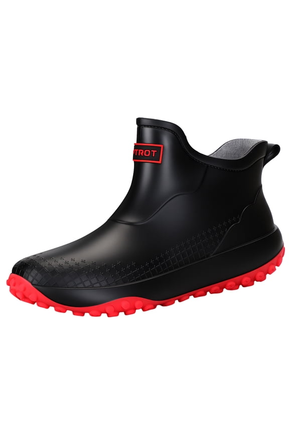 Men's Women's PVC Platform Ankle Rain Boots Waterproof Non Slip Water Shoes for Gardening Farming Lawn Care Yard Work