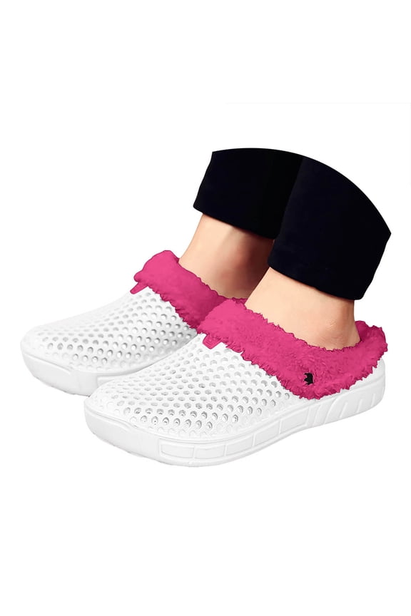 Men's Women's Winter Slippers Breathable Warm Fleece Lined Indoor Outdoor Garden Mules