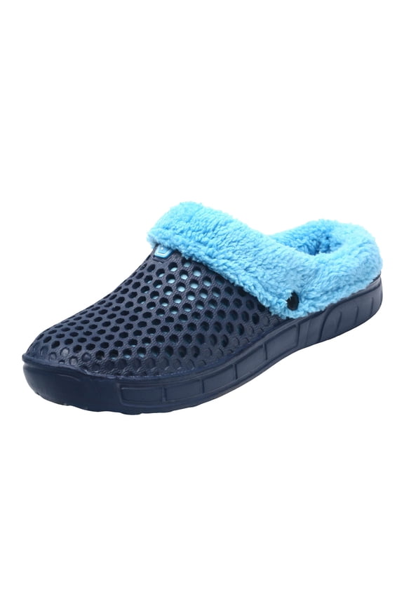 Men's Women's Winter Slippers Breathable Warm Fleece Lined Indoor Outdoor Garden Mules