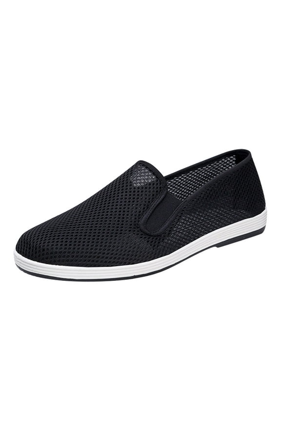 Mens Slip on Canvas Loafers Mesh Comfy Breathable Fashion Casual Walking Shoes