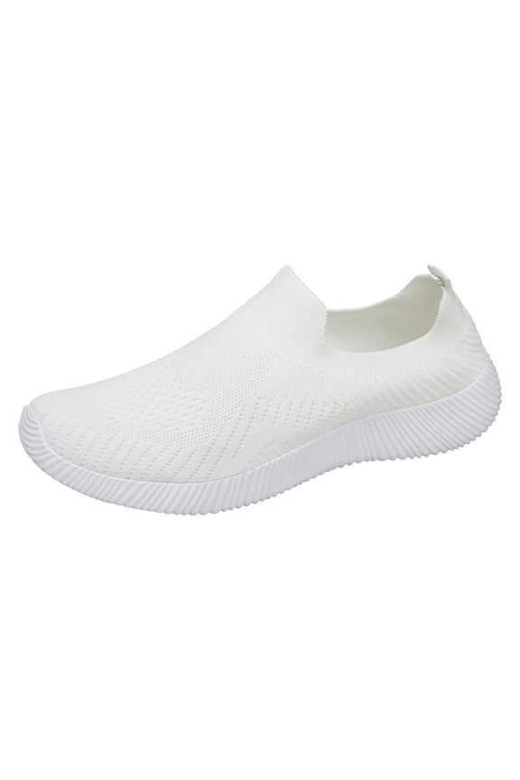 Mens Womens Athletic Walking Shoes Slip on Non Slip Running Shoes Laceless Casual Breathable Lightweight Mesh Knit Sneakers