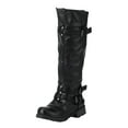 thumbnail image 1 of YLYL Women's Block Low Heel Knee High Boots Zipper Closure with Buckle Fashion Riding Boots, 1 of 9