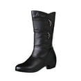 thumbnail image 1 of YLYL Mid Calf Boots for Women Pull on Retro Design Elegant Minimalist Style for Fall & Winter, 1 of 2