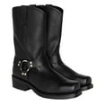 thumbnail image 1 of YLYL Motorcycle Boots for Men Harness Straps Mid Calf Pull on Boots PU Leather Western Boots, 1 of 9