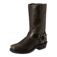 thumbnail image 1 of YLYL Motorcycle Boots for Men Harness Straps Mid Calf Pull on Boots PU Leather Western Boots, 1 of 8