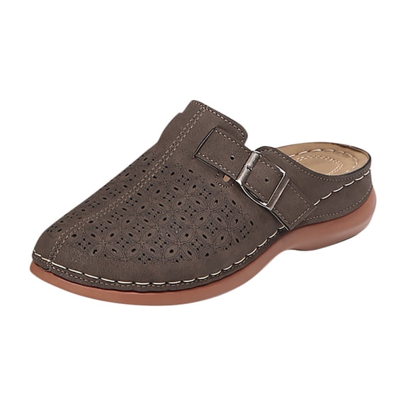 YLYL Mules for Women with Adjustable Hook Loop Slip on Wedge Heel Arch Support Lightweight Breathable Walking Clogs