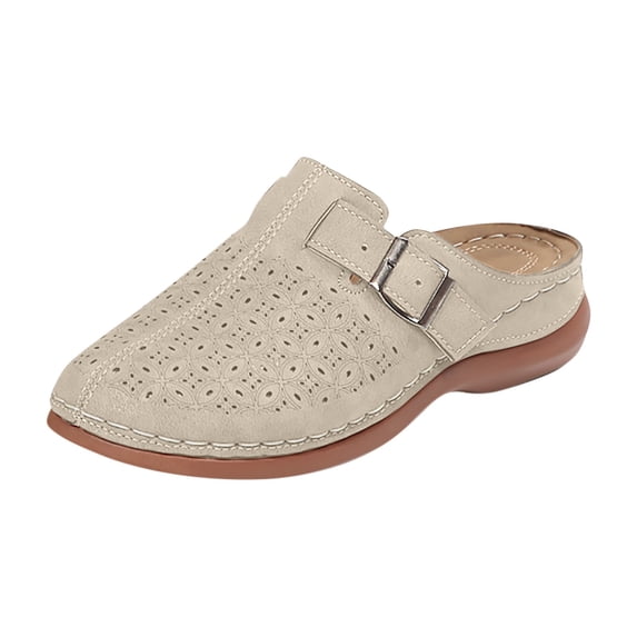 YLYL Mules for Women with Adjustable Hook Loop Slip on Wedge Heel Arch Support Lightweight Breathable Walking Clogs