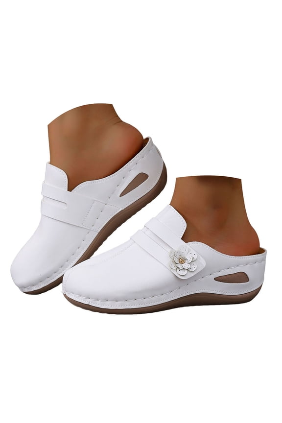 Orthopedic Clogs for Women Arch Support Closed Toe Open Back Slip on Casual Summer Mules Slippers