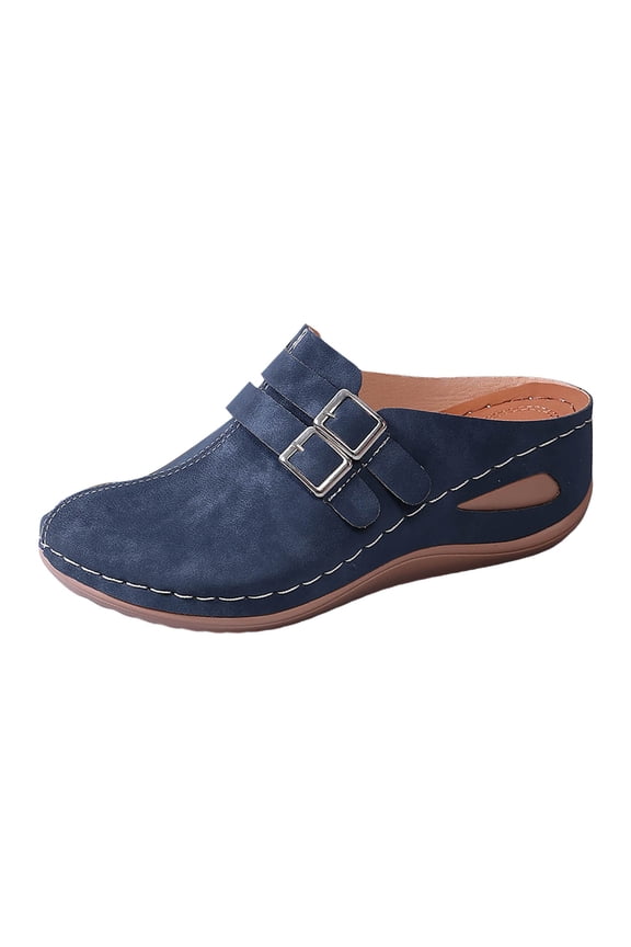Orthopedic Mules for Women Arch Support Closed Toe Open Back Slip on Comfortable Clogs Slippers