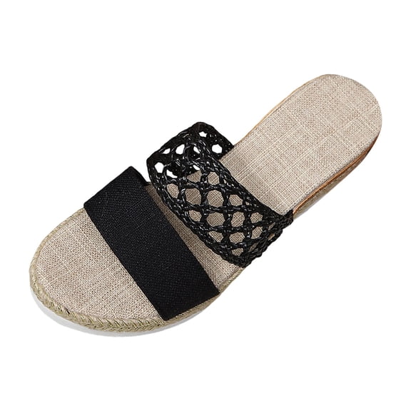 YLYL Orthopedic Sandals for Women Espadrilles Boho Platform Wedge Heel Open Toe Slip on Summer Beach Slippers