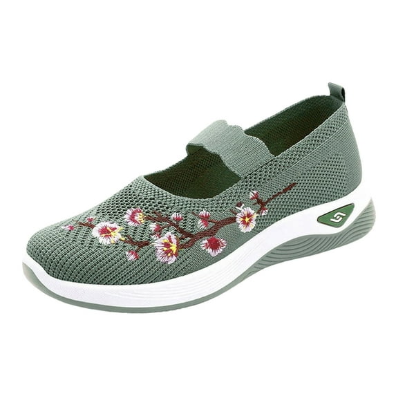 YLYL Orthopedic Walking Shoes for Women Breathable Non-Slip Arch Support Slip on Wide Bulky Sports Shoes