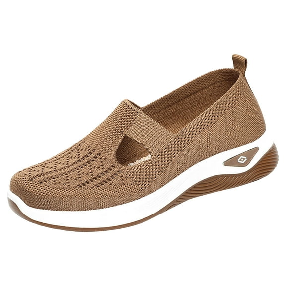 YLYL Orthopedic Walking Shoes for Women 2025 Woven Breathable Sneaker Non-Slip Arch Support Slip on Shoes