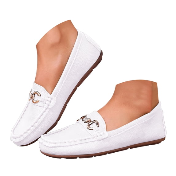 YLYL Penny Loafers for Women Round Toe Comfortable Fashion Casual Slip on Business Office Work Flat Shoes