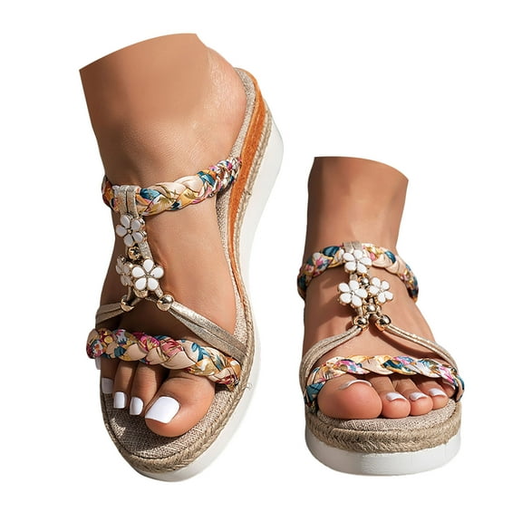 YLYL Platform Sandals Women with Back Strap Fashion Sandal, Ultra Soft Cushion Footbed