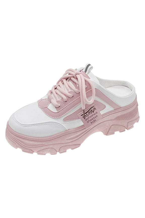 Platform Slip on Mules for Women Color Block Slippers Non-Slip Casual Fashion Slides Flatform Walking Shoes