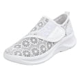 thumbnail image 1 of YLYL Platform Sneakers for Women Embroidery Floral Breathable Mesh Arch Support No Slip Walking Shoes, 1 of 9