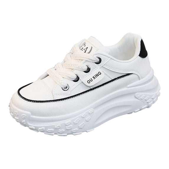 YLYL Platform Sneakers for Women Lace up Non Slip Comfortable Fashion Casual Walking Shoes