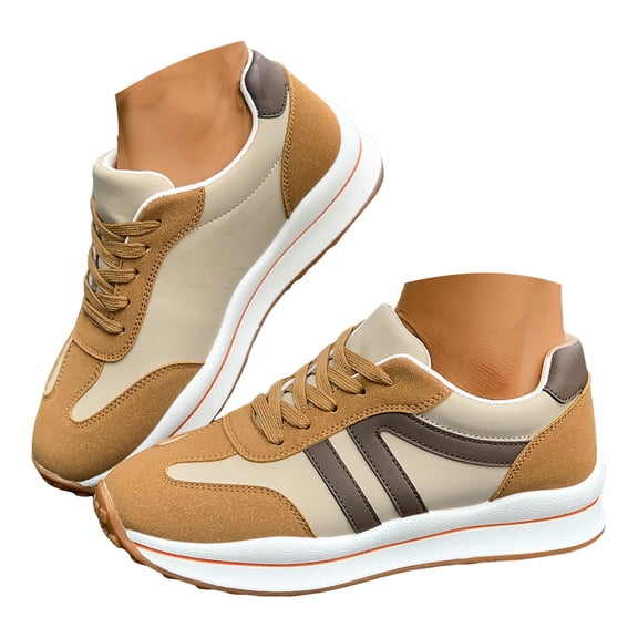 YLYL Sneakers for Women Platform Suede Fashion Casual Comfortable Non Slip Running Walking Tennis Shoes