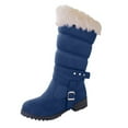 thumbnail image 1 of YLYL Snow Boots for Women Fur Fashion Classic High Top Warm Padded Low Heel Round Toe Boots, 1 of 8
