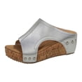 thumbnail image 1 of YLYL Womens Wedge Platform Sandals Open Toe Cork Footbed Slip on Comfy Casual Summer Slippers, 1 of 9