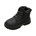 thumbnail image 1 of YLYL Toddler Boys Girls Ankle Boots Fashion Leather Lace-Up Hiking Outdoor Boots, 1 of 9