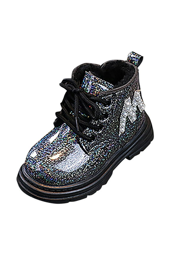 Toddler Girl Ankle Boots Side Zip Work Boot Short Fall Little Kids Waterproof Combat Lace up Leather Boots