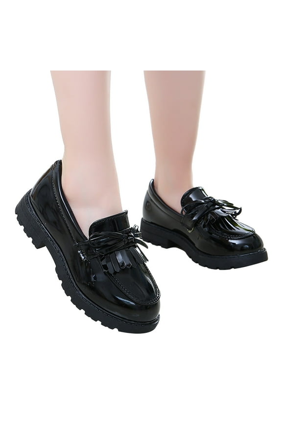 Toddler Girl's Dress Shoes Comfort Lace-Up Oxford School Uniform Loafer Flats