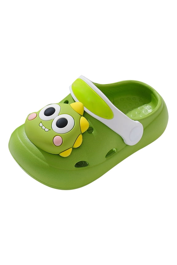Toddler Kids Cute 3D Dinosaur Clog Slippers Back Strap EVA Waterproof Non Slip Summer Pool Beach Shoes