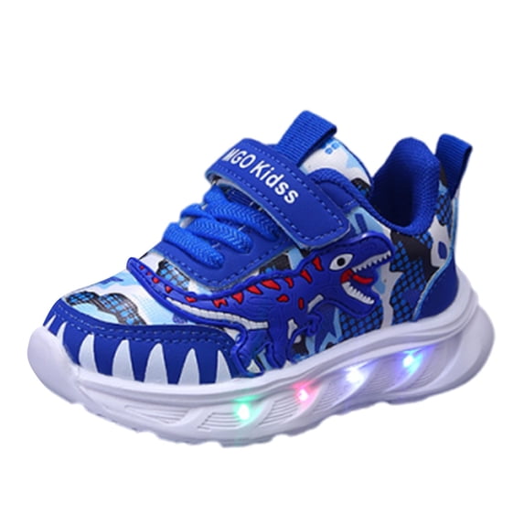 YLYL Toddler Little Kids Boys Girls Sneakers Dinosaur LED Flashing Light up No Slip Lightweight Shoes