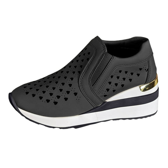 YLYL Walking Sneakers for Women Lightweight Thick Soled Wedge Heeled Non Slip Athletic Fashion Sneakers