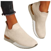 YLYL Walking Sneakers for Women Wide Width Tennis Shoes Slip on Memory Foam Non Athletic Running Gym Sneakers