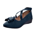 thumbnail image 1 of YLYL Wedge Loafers for Women Crisscross Ankle Strap Pointed Toe Slip on Fashion Casual Dress Shoes, 1 of 6