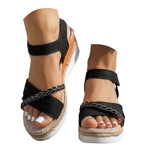 YLYL Wedge Platform Sandals for Women 2026 Wide Width Open Toe Dressy Casual Summer Beach Shoes