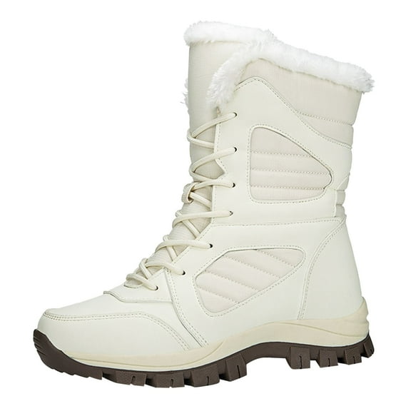 YLYL Winter Boots for Women Durable Easy on Winter Waterproof Slip Resistant Cold Weather Shoes