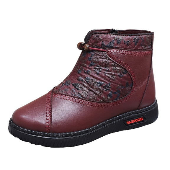 YLYL Winter Snow Boots for Women Slip on Warm Fur Lined Side Zipper Waterproof Non-Slip Ankle Boots