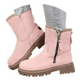 thumbnail image 1 of YLYL Winter Snow Mid Calf Boots for Women Side Zipper Warm Fur Lined Wide Width Winter Combat Boots, 1 of 8