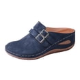 thumbnail image 1 of YLYL Women Backless Mules with Adjustable Hook Loop Arch Support Wedge Heel Slip on Walking Shoes, 1 of 9