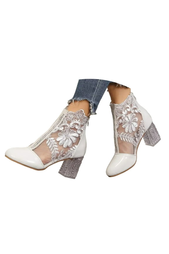 Women's Ankle Boots & Booties Low Heels Fashion Zipper Western Cowboy Boots