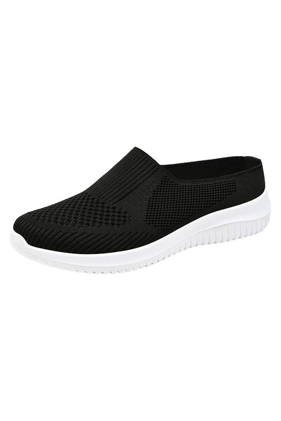 Women Backless Mules Open Back Breathable Mesh Lightweight Comfortable Slip on Walking Shoes