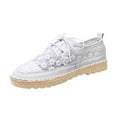 thumbnail image 1 of YLYL Women Espadrilles Shoes Flower Embroidered Lace up Low Top Breathable Casual Slip on Walking Loafers, 1 of 4