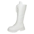 thumbnail image 1 of YLYL Women Knee High Boots Chunky Heel Lace up Lug Sole Fashion Fall Winter Riding Combat Boots, 1 of 9