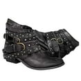 thumbnail image 1 of YLYL Women Leather Western Cowboy Boots Vintage Low Heel Motorcycle Cowgirl Ankle Booties, 1 of 5