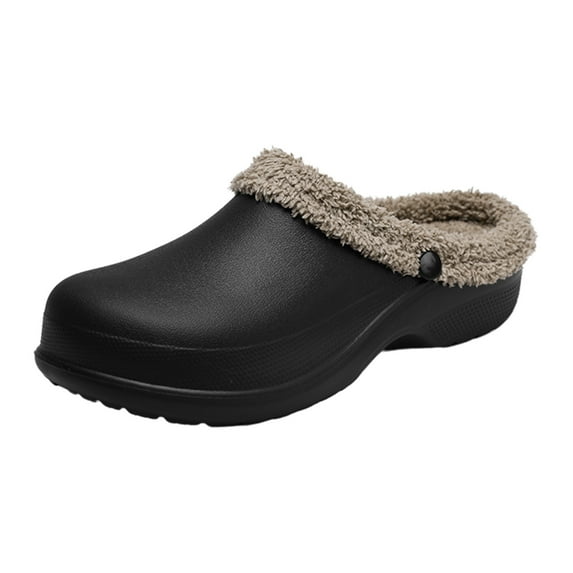 YLYL Women Men House Slippers Fur Lined Memory Foam Warm Fuzzy Waterproof Indoor Outdoor Winter Slippers