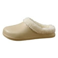 thumbnail image 1 of YLYL Women Men Fur Lined Clogs Memory Foam Warm Fuzzy Winter Waterproof Indoor Outdoor Slippers, 1 of 7