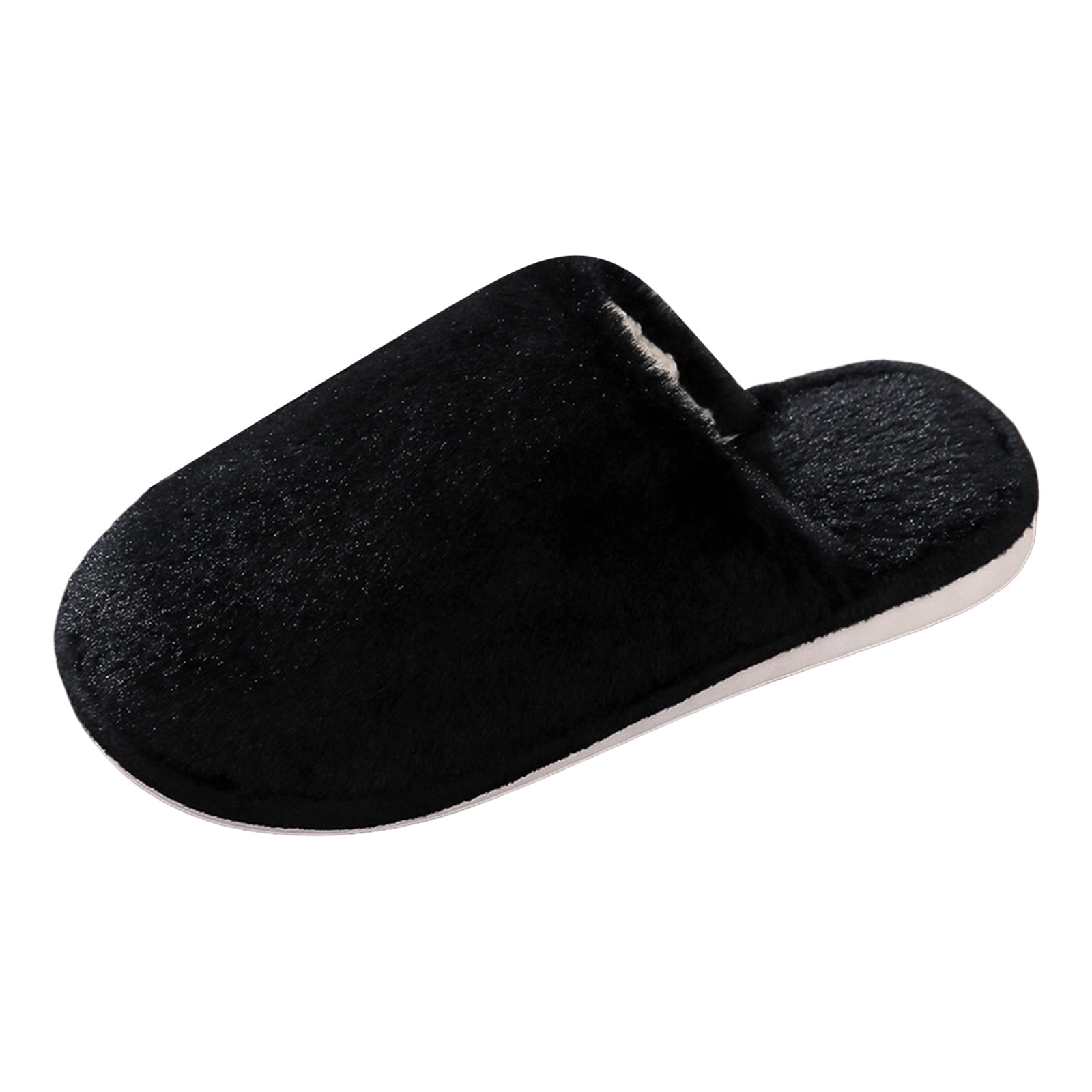 Men\'s Black Flat Cozy Memory Foam Anti Skid Soft Slip On House Slipper Shoes Skechers Men main image 4
