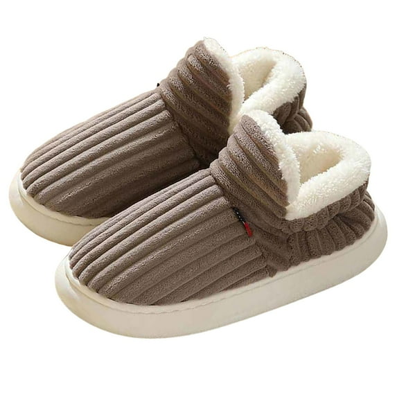 YLYL Women Men Winter House Slipper Booties Fur Lined Cozy Warm Soft Plush Slip on Indoor Outdoor Shoes