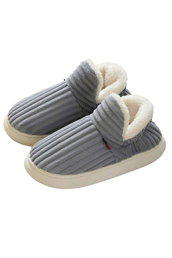 Women Men Cloud Slippers Booties Cozy Warm Soft Plush Fur Lined Comfy Fluffy Winter Indoor Outdoor House Shoes