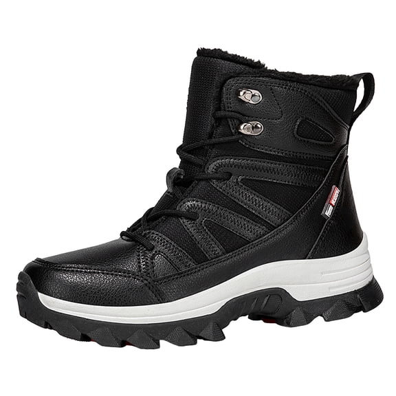 YLYL Women Men Winter Snow Boots Fur Lined Waterproof Non-Slip Outdoor Hiking Trekking Ankle Boots