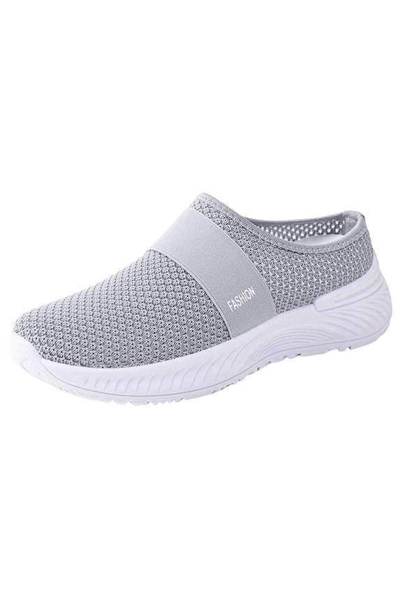Women Mesh Shoes Slip on Sport Mules Walking Running Breathable Lightweight Comfortable Casual Arch Support Sneakers