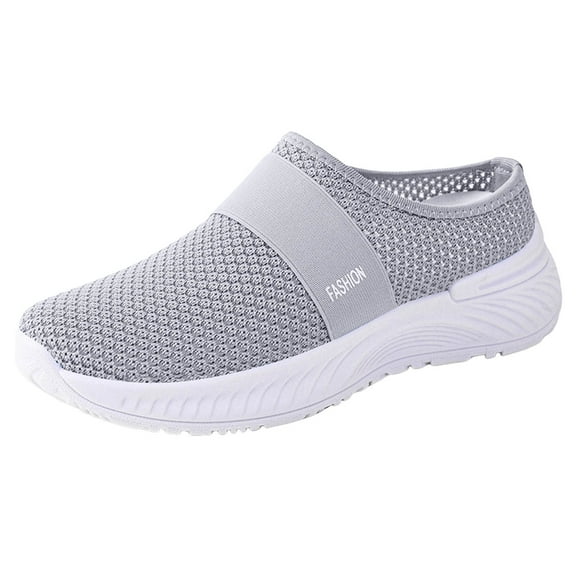 YLYL Women Orthopedic Backless Mules Shoes with Arch Support Breathable Mesh Casual Soft Soles Slip on Slippers